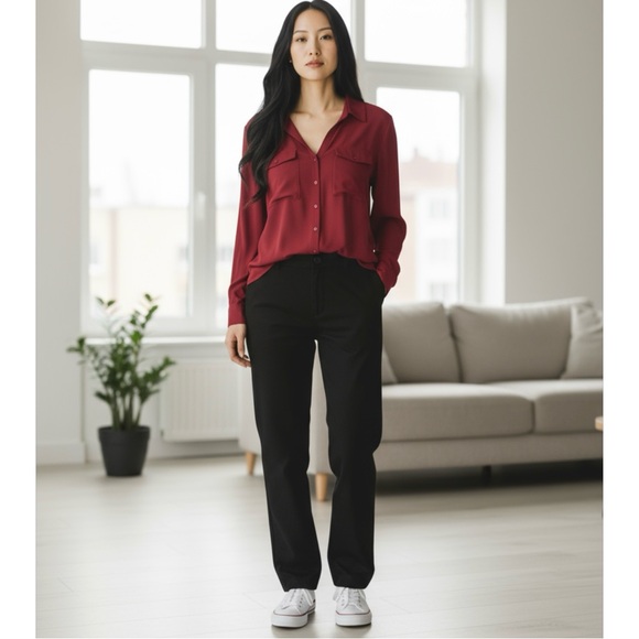 Massimo Dutti Button Up Top V Neck Size S - Picture 2 of 10